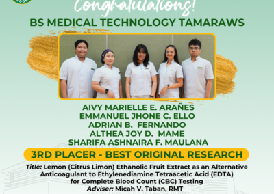 3rd Placer – Best Original Research