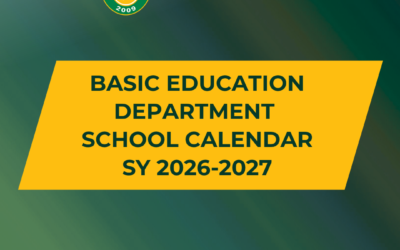 BED SCHOOL CALENDAR SY 2026-2027